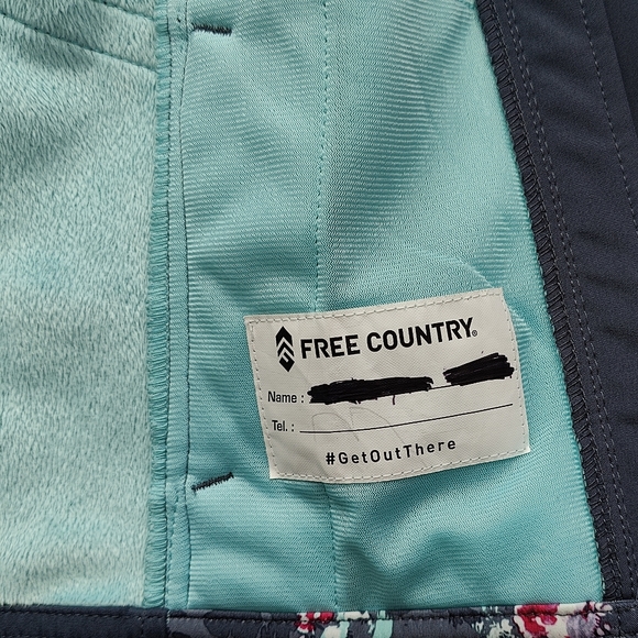 Free Country Girl's Softshell Wind & Water Resistant - Gray Floral - Size 5/6 - Picture 13 of 13